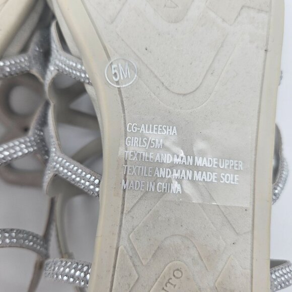 Vince Camuto Alleesha Silver Sparkly Embellished Sandals Girls Sz 5 NEW - Picture 6 of 6